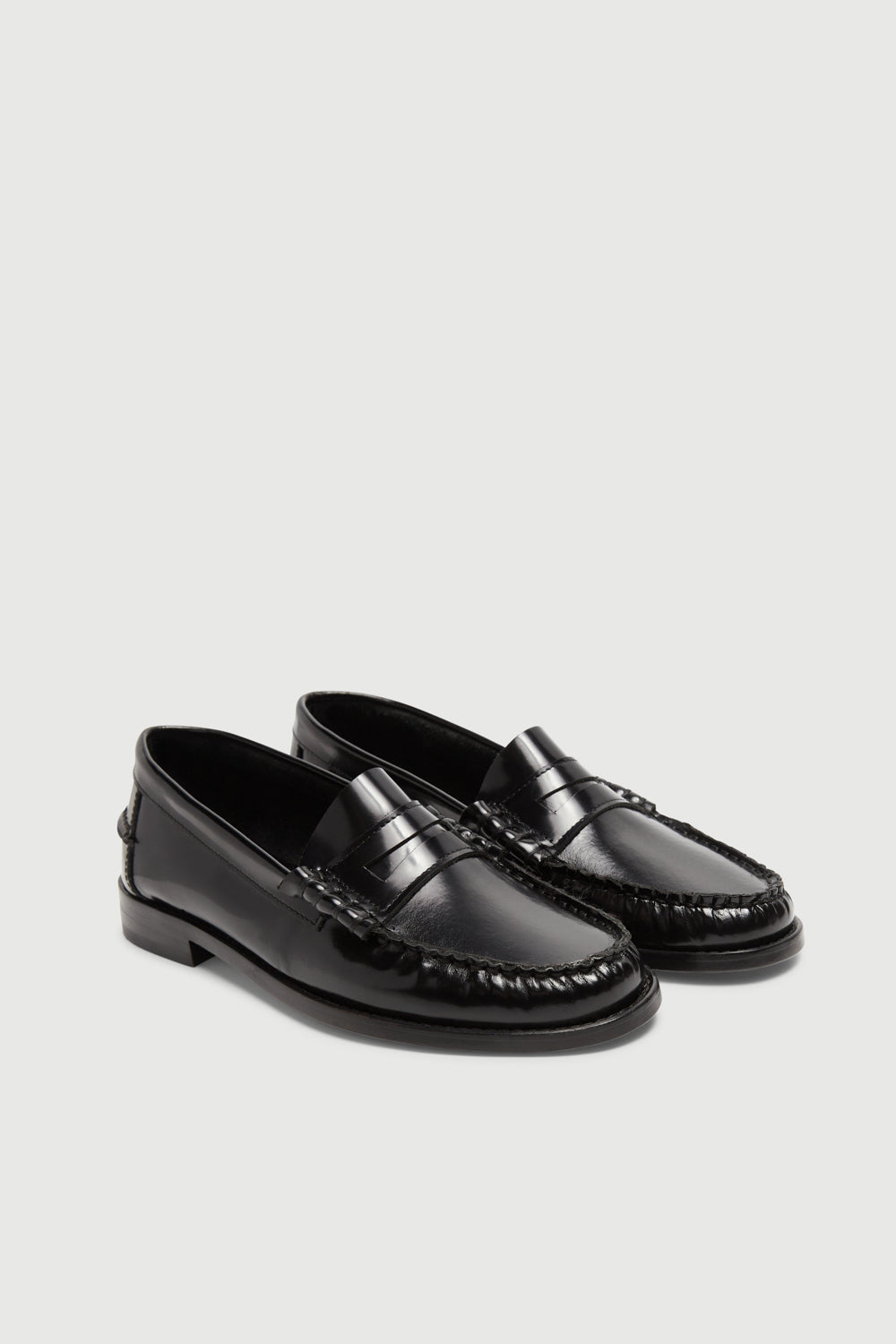 Zoe Loafers in Black Leather – Augusta the Brand