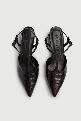 Camila Pumps in Black croc-effect Leather