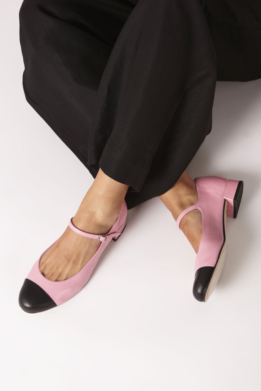 Lola Mary Janes in Pink Leather – Augusta the Brand
